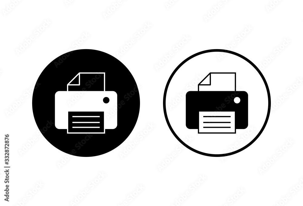 Printer icons set on white background. print icon. Fax vector icon.