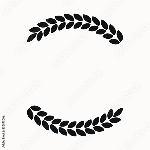 laurel leaf border for graphic design. logo frame isolated element for your creative projects. use for logo design, coat of arms, certified stamps , invitations, posters.