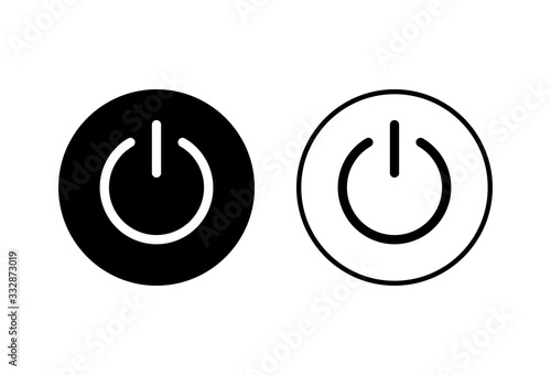 Power icons set on white background. Power Switch Icon. Start power icon