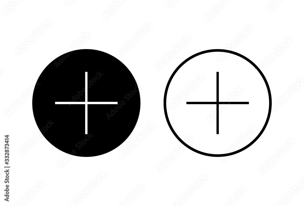 Fototapeta premium Plus Icons set on white background. Add plus icon. Addition sign. Medical Plus icon