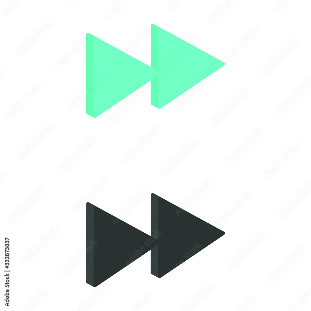 Flat foward background Icon in isometric style Flat foward background Icon in isometric style