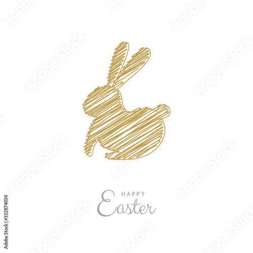 Abstract bunny on background with Happy Easter wishes. Vector