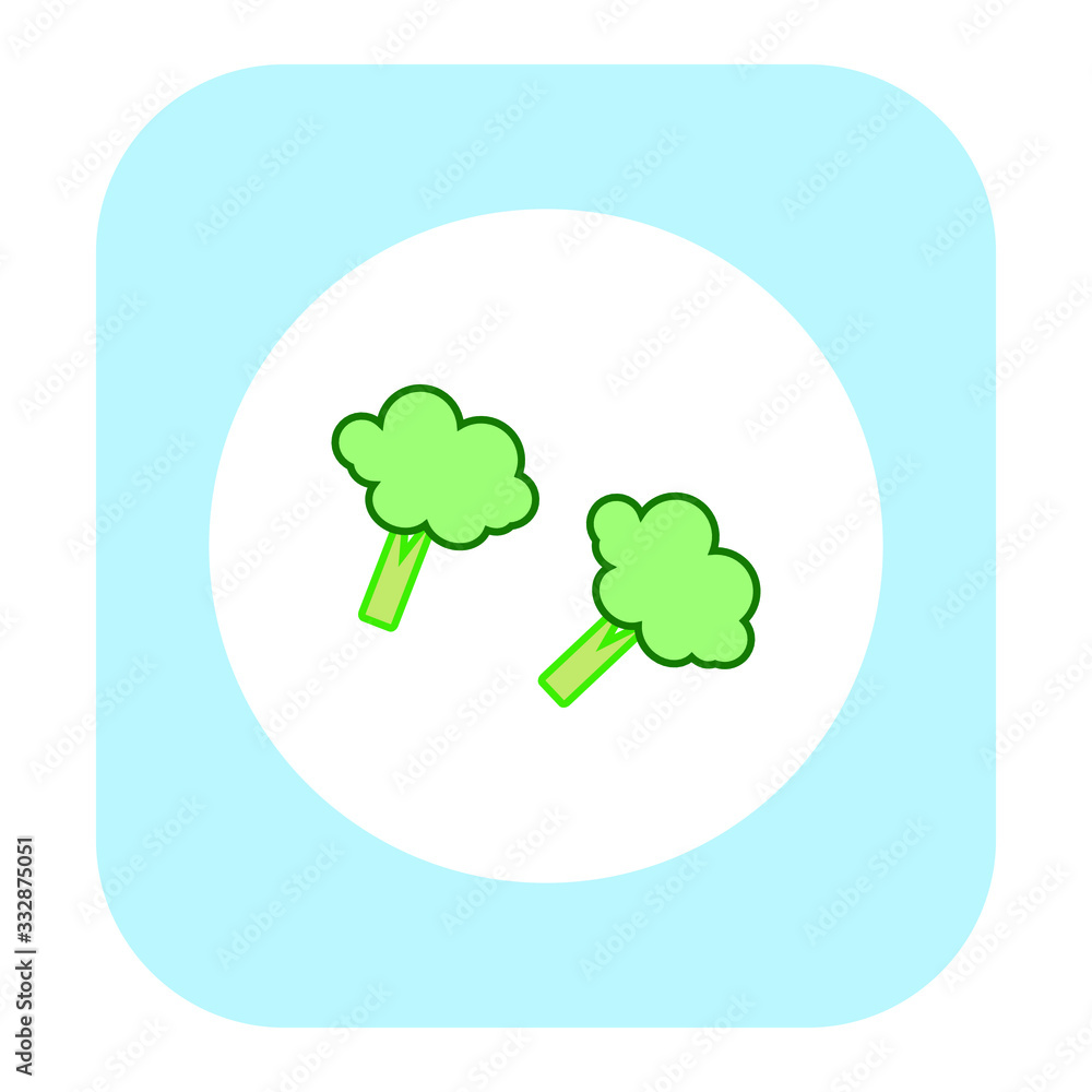 pieces of broccoli on white background pieces of broccoli on white background