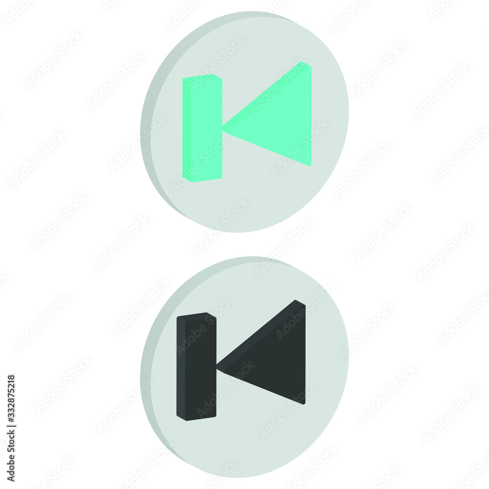 Flat pause background Icon in isometric style Flat pause background Icon in isometric style