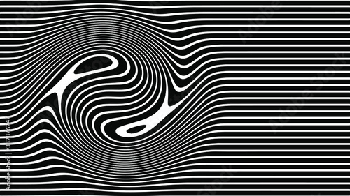 Abstract rippled or black lines pattern with wavy vibrant facture on white background and texture. Liquify lines 3D effect. Vector illustration. EPS 10. Creative graphic design. 