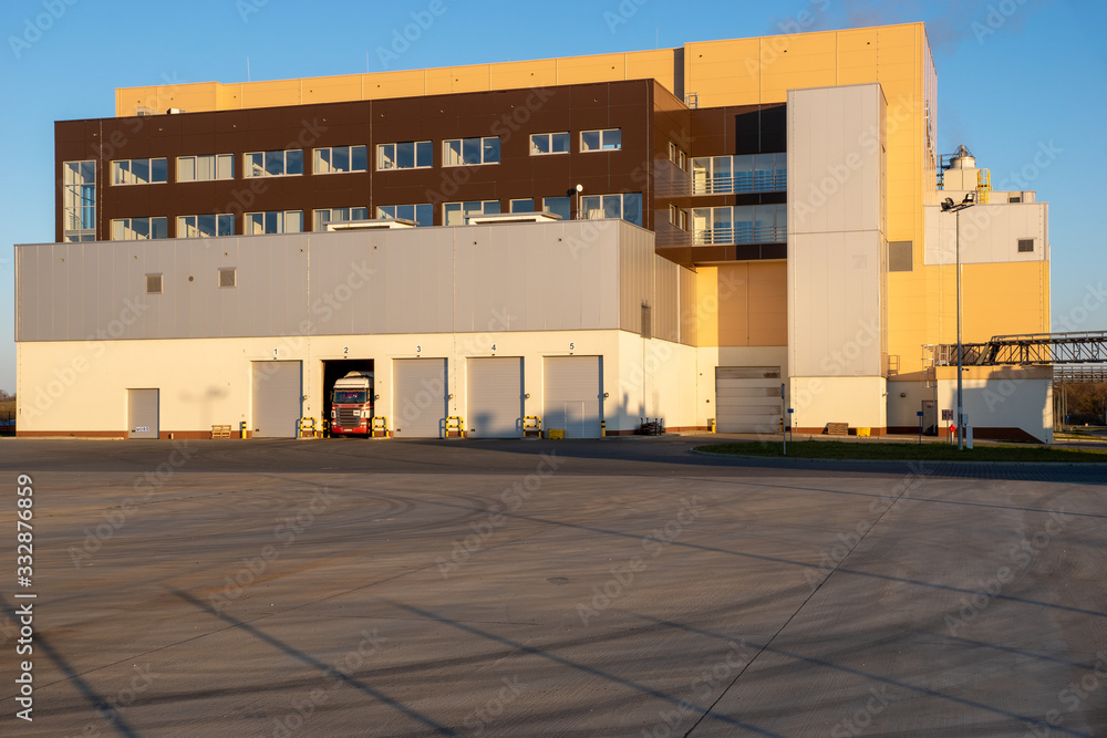 building of a modern waste incineration plant with truck docking stations building of a modern waste incineration plant with truck docking stations