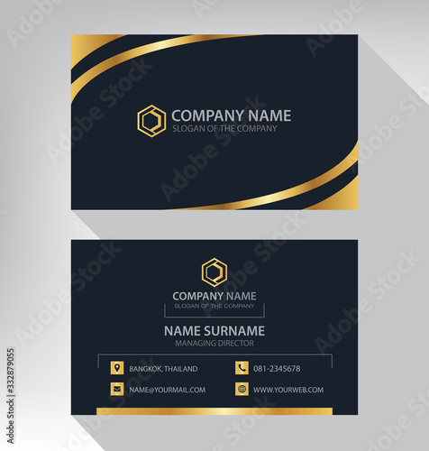 Luxury and modern. vector business card template. design black and gold color