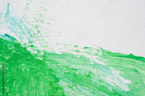 abstract image green watercolor paint on white paper background