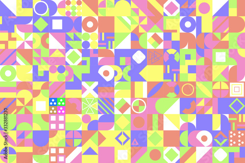Decorative ornament of geometric shapes. Colorful geometric pattern background