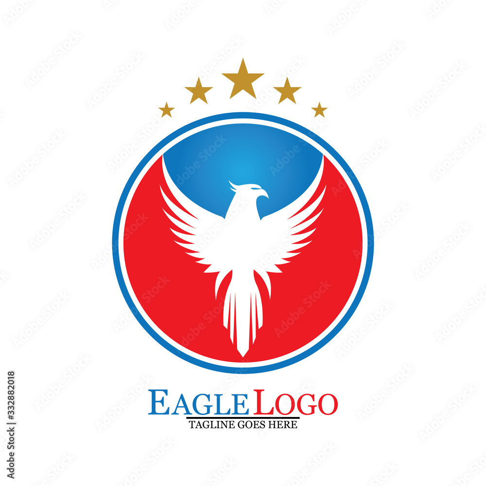Fototapeta premium Falcon Eagle Bird Logo Template Vector Icon