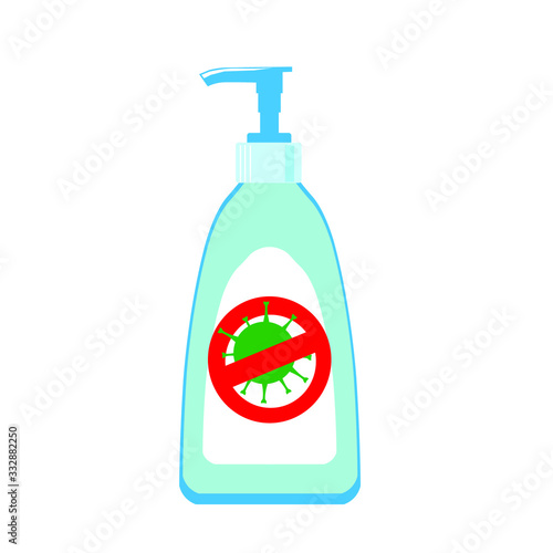Antiseptic gel Isolated on a white background. Virus Prevention