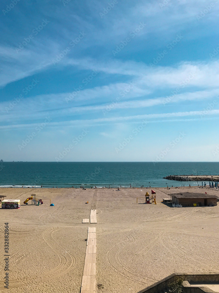 Fototapeta premium Panoramic view of beach and sea