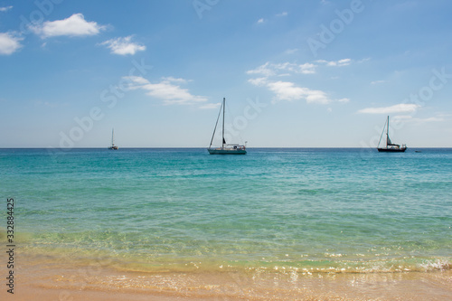 Fuerteventura, Canary Islands, Spain. Beautiful landscape of mountains, beach and coast of Atlantic Ocean  © Maciej