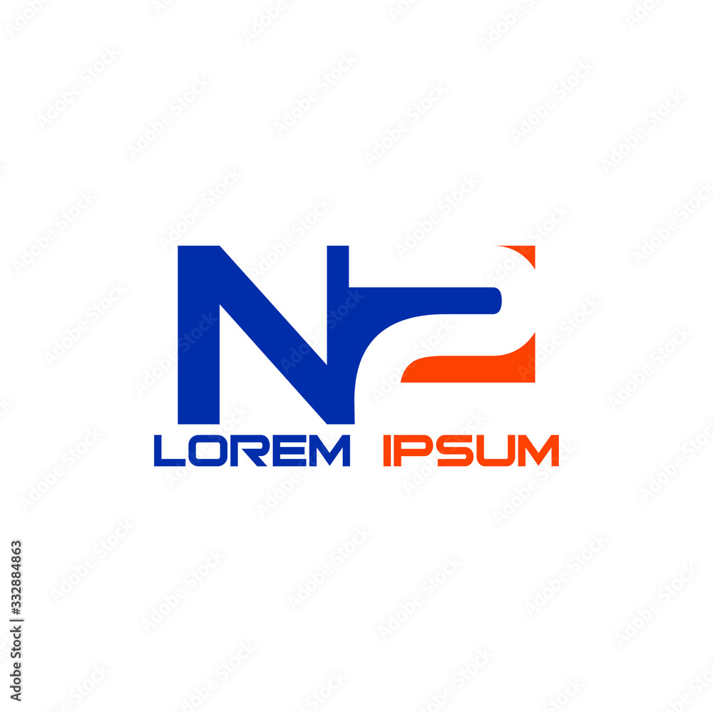 Initial letter and number logo, N2, 2N, N, 2, Logo design Vector element Initial letter and number logo, N2, 2N, N, 2, Logo design Vector element