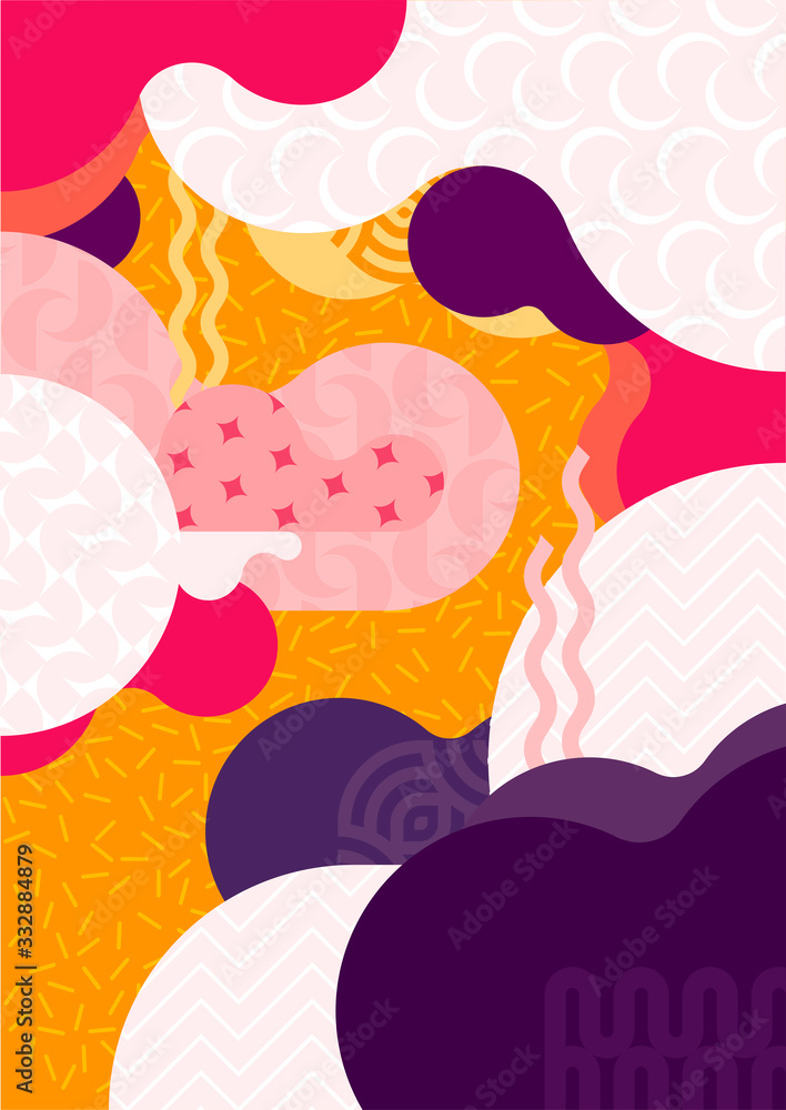 Abstract colorful geometric background. Textural primitive shapes