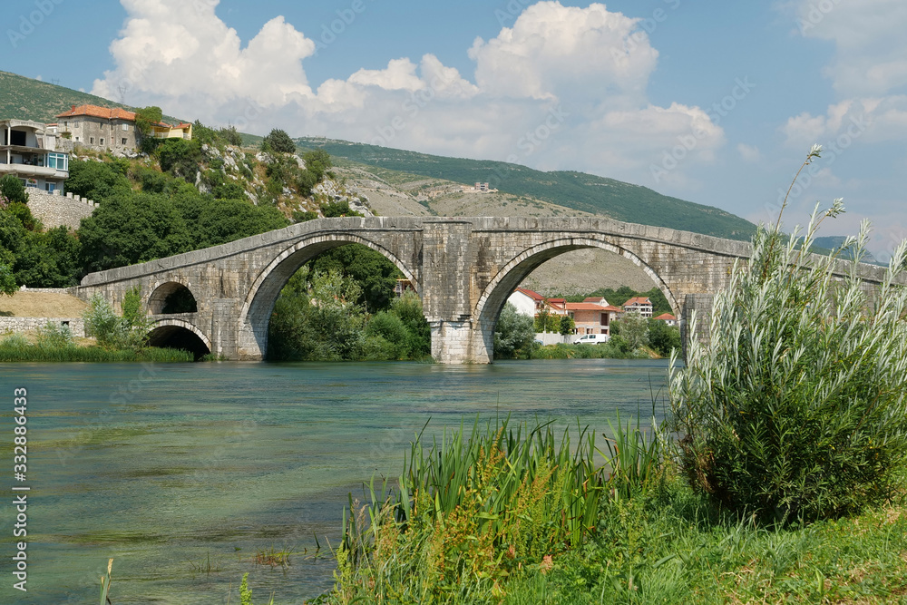 Fototapeta premium Perovic or Arslanagic bridge over Trebisnjica river, Bosnia and Herzegovina