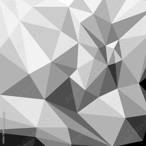 Abstract modern geometry white, grey and black background. Geometric background in origami style. White, gray, black triangles. Flat. Vector illustration © Inna