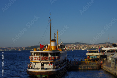 Istanbul - Turkey: A boat leaving for the Bosphorus cruise