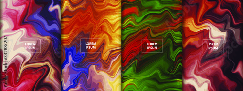 Wave Liquid Marble style texture illustration. Color background for banner, flyer, business card, poster, wallpaper, brochure