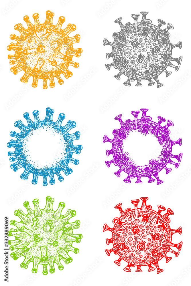 Coronavirus COVID-19. Virus biohazard warning. Futuristic background. Coronavirus COVID-19. Virus biohazard warning. Futuristic background.