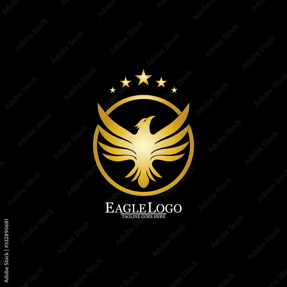 golden eagle with circle logo design golden eagle with circle logo design