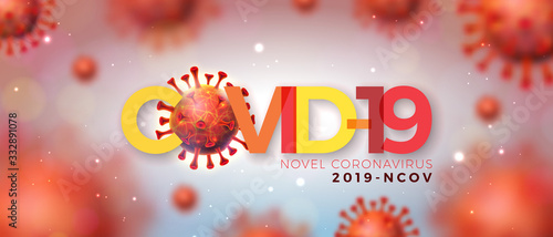 Covid-19. Coronavirus Outbreak Design with Virus Cell in Microscopic View on Shiny Light Background. Vector 2019-ncov Corona Virus Illustration on Dangerous SARS Epidemic Theme for Promotional Banner.