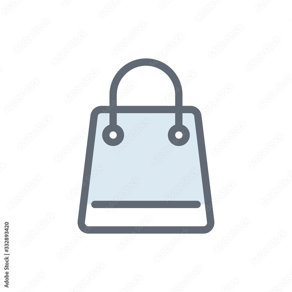 Hand Bag Vector Colour with Line Icon Illustration. Hand Bag Vector Colour with Line Icon Illustration.