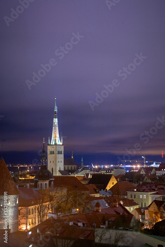 Tallinn  Estonia December 7  2019 Winter season medieval streets and old town architecture of Estonian capital