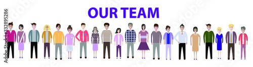 Set of full body diverse business people. Flat icons design white isolated. Vector graphic illustration. Man and woman, Different nationalities characters