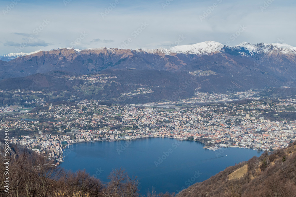 Aerial view of Lugano