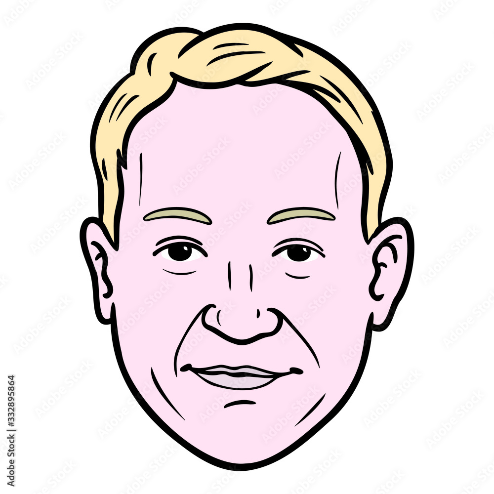 Man with blond hair. Head, vectors. Man with blond hair. Head, vectors.