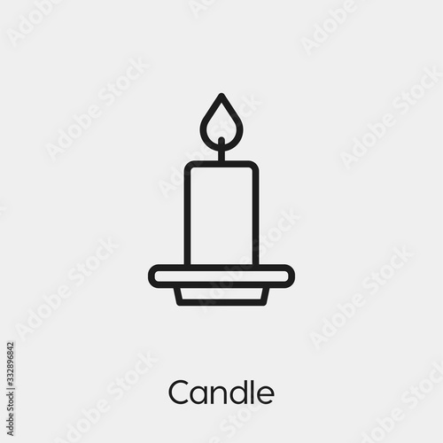candle icon vector. Linear style sign for mobile concept and web design. candle symbol illustration. Pixel vector graphics - Vector.