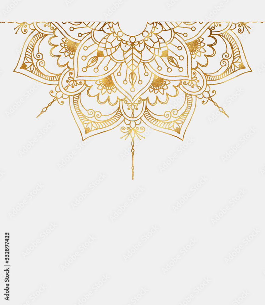 Fototapeta premium gold pattern ornament on white background 