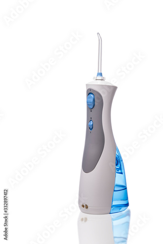 oral irrigator on a white background, close-up, isolated photo