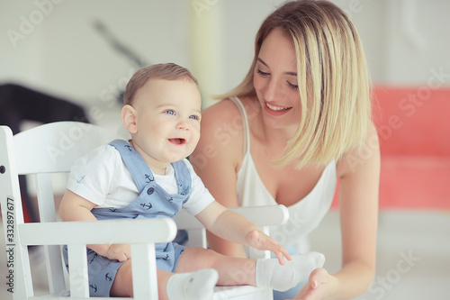 cheerful healthy baby smiling   portrait of a small child  boy little son cheerful health