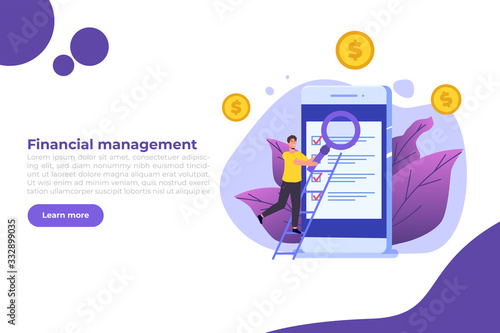 Budget planning, Balance financial, Retirement preparation, Calculating financial risk concept. Vector illustration.