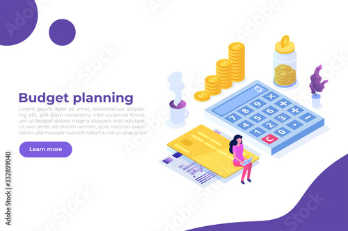 Budget planning, Balance financial, Retirement preparation, Calculating financial risk concept. Vector illustration.