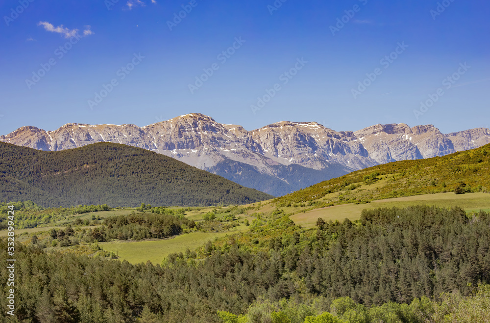 Beautiful Pyrenees mountain landscape from Spain, Catalonia.