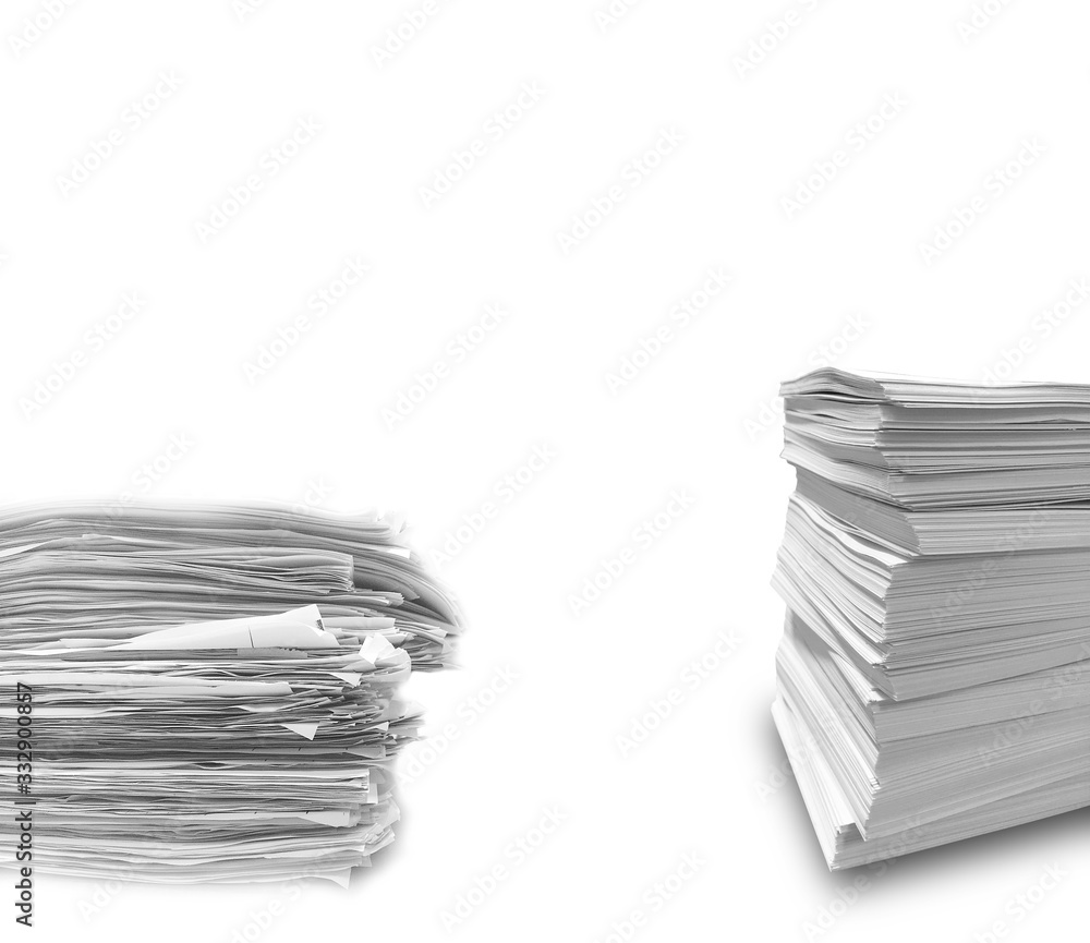 stack pile of paper isolated on white background stack pile of paper isolated on white background