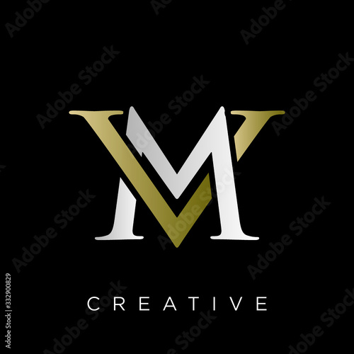 mv logo design vector icon