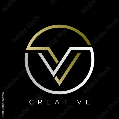 v logo design vector icon