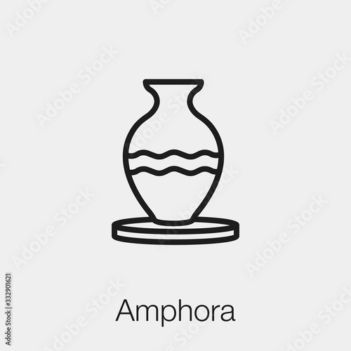 amphora icon vector. Linear style sign for mobile concept and web design. amphora symbol illustration. Pixel vector graphics - Vector.