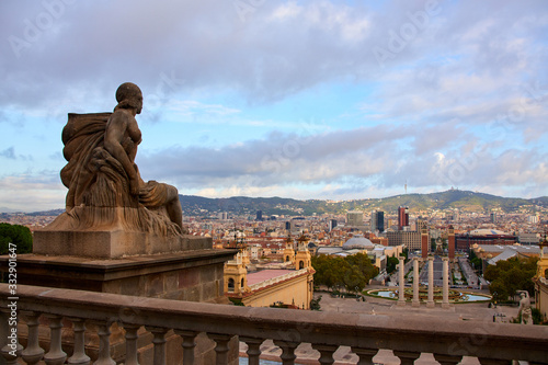 The skyline of Barcelona Spain