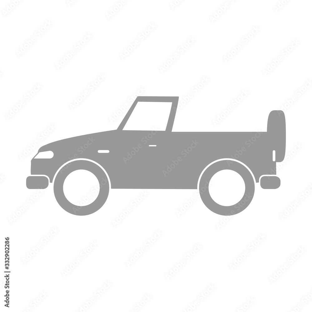 Car icon in flat trendy style. Transport symbol vector illustration isolated on white. Automobile silhouette in grey color design Car icon in flat trendy style. Transport symbol vector illustration isolated on white. Automobile silhouette in grey color design