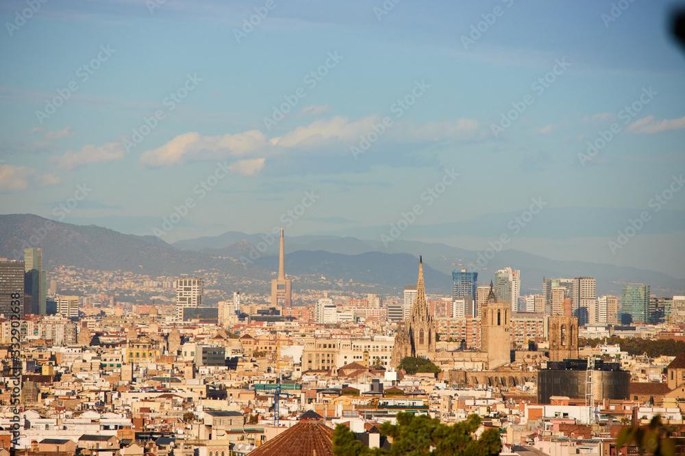 The skyline of Barcelona,Spain