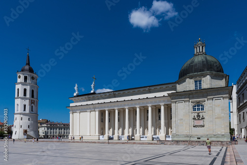 The Cathedral Square in Vilnius; Lithuania