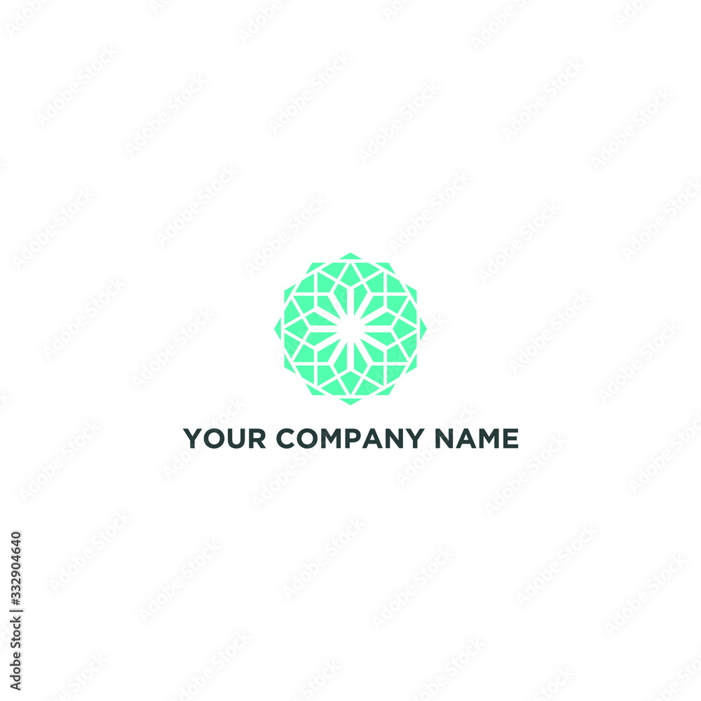 circular hexagon with geometric logo circular hexagon with geometric logo
