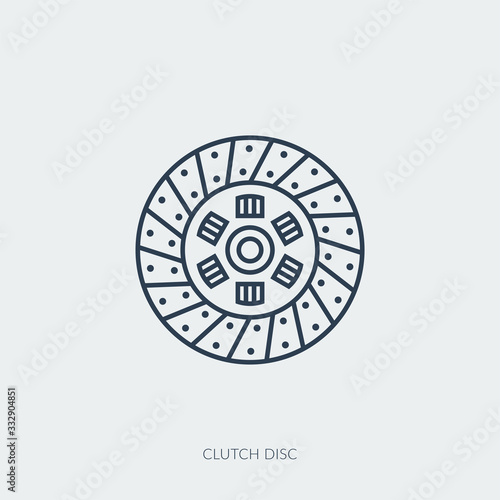 Vector outline icon of car part - clutch disc