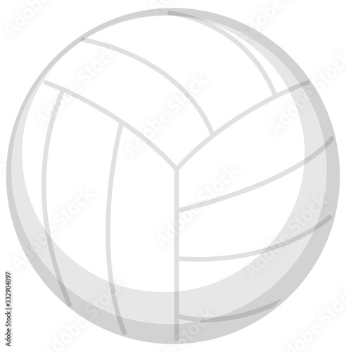 One volleyball on white background