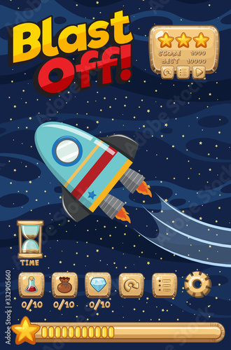 Background template for game with space theme